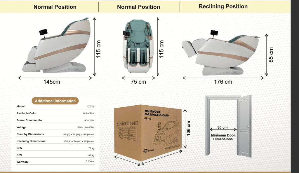 OZONE 4D BlueNova Zero Gravity Massage Chair