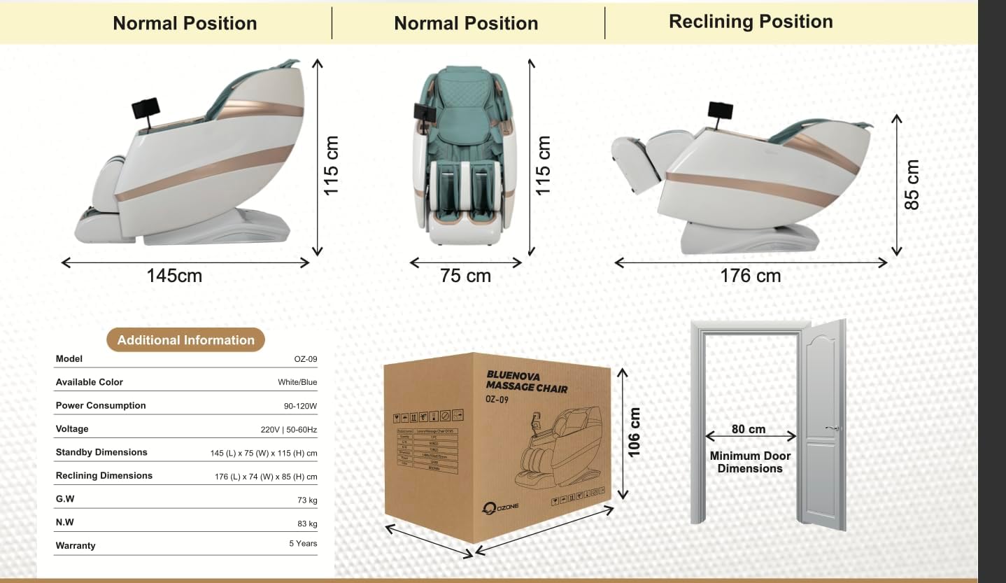 OZONE 4D BlueNova Zero Gravity Massage Chair