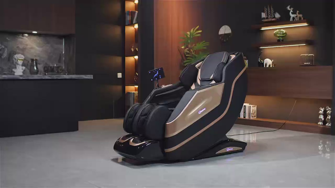 OZONE 4D Royal Vintage Full Body Massage Chair OZ-7 [BLACK & GOLD]